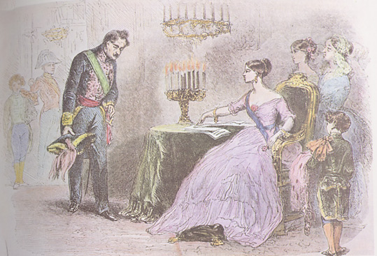 Ram�n Mar�a Narv�ez con Isabel II en 1848