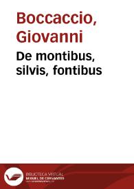 De montibus, silvis, fontibus