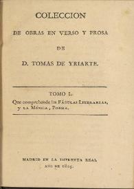 Colección de obras en verso y prosa. Tomo I