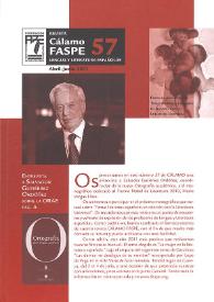 Revista Cálamo FASPE : lengua y literatura españolas. Núm. 57, 2011