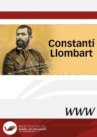 Constantí Llombart / director Artur Ahuir i López | Biblioteca Virtual Miguel de Cervantes