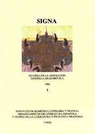 Signa : revista de la Asociación Española de Semiótica. Núm. 3, 1994