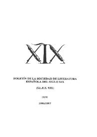 Boletín de la Sociedad de Literatura Española del Siglo XIX. Boletín IV/V (1996/1997) | Biblioteca Virtual Miguel de Cervantes