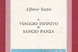 Portada de la 1.ª edición de «El viaje infinito de Sancho Panza» (en español e italiano), 1987.
