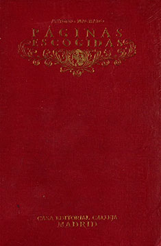 Cubierta de «Páginas escogidas», Madrid, Calleja, 1917 (Fuente: Biblioteca Digital Hispánica).