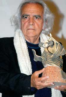 Arturo Corcuera en la celebración del 50 aniversario de «Noé delirante» en el local de la Derrama Magisterial de Lima en 2013 (Fuente: Archivo de la familia Corcuera-Andrino)