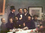 H. Fantin-Latour, «Coin de table» (1872) (Musée d'Orsay). Retrato   colectivo de los primeros simbolistas. Verlaine y Rimbaud aparecen sentados a la izquierda