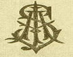 Monograma de las iniciales de J. A. Silva diseñado por el propio   poeta, que aparecía estampado en color oro en su papelería personal   (Casa de Poesía Silva)