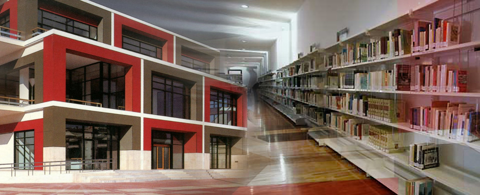 Diseño gráfico con imágenes del edificio de la Biblioteca Regional de Murcia