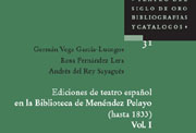 Cubierta del primer tomo de las ediciones de teatro en la Biblioteca de Menéndez Pelayo.