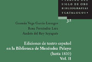 Cubierta del segundo tomo de las ediciones de teatro en la Biblioteca de Menéndez Pelayo.