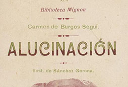 Cubierta de «Alucinación», Madrid, Viuda de Rodríguez Serra, 1905 (Fuente: Archivo personal de Roberto Cermeño).