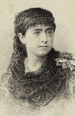 Concepción Gimeno de Flaquer, c.   1884 (Fuente: «El Álbum de la Mujer», año 2, tomo 3, n.º 4, 6/7/1884,   cubierta).