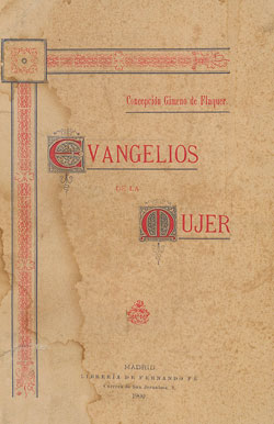 Portada de «Evangelios de la mujer», Madrid, Librería de Fernando Fé, 1900.