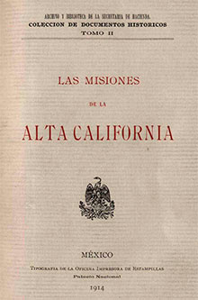 Portada de «Las Misiones de la Alta California»