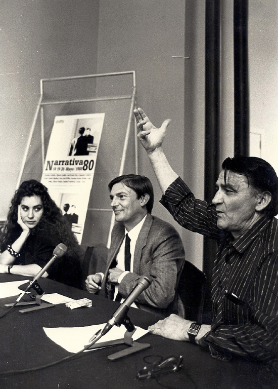  Daniel Moyano, José Luis Roca y Virginia Gil Amate durante el Encuentro de Escritores  Narrativa 80  celebrado en Oviedo en 1988 
 Fuente: Imagen cortesía de la familia Moyano 