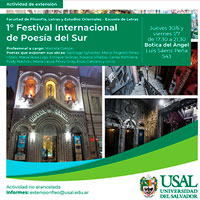 Cartel del «I Festival Internacional de Poesía del Sur» organizado por la Universidad del Salvador