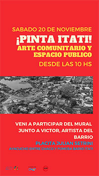 Cartel de «¡Pinta Itatí!» Jornada de recuperación post-pandemia del arte comunitario en el espacio público