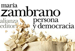 Cubierta de «Persona y democracia», de María Zambrano.