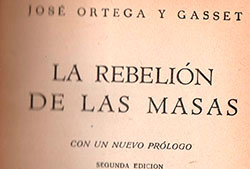 Cubierta del libro «La rebelión de las masas», de José Ortega y Gasset.