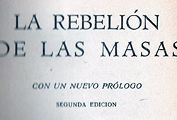 Cubierta del libro «La rebelión de las masas», de José Ortega y Gasset.