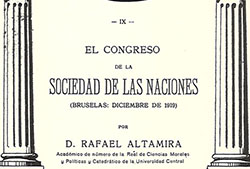 Portada de «El Congreso de la Sociedad de las Naciones», de Rafael Altamira, edición de 1920.