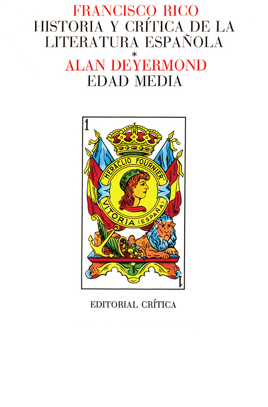 Portada de «Historia y crítica de la literatura española. Vol. I» (Crítica, 1980) de Francisco Rico.