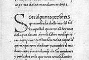 Página del «Tratado contra la demasía del vestir», de Hernando de Talavera. Manuscrito de El Escorial.