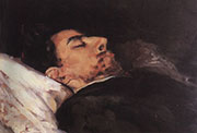 Gustavo Adolfo Bécquer en su lecho de muerte. Vicente Palmaroli. Museo Romántico de Madrid.