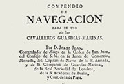 Portada del Compendio de navegación, de Jorge Juan (1757)