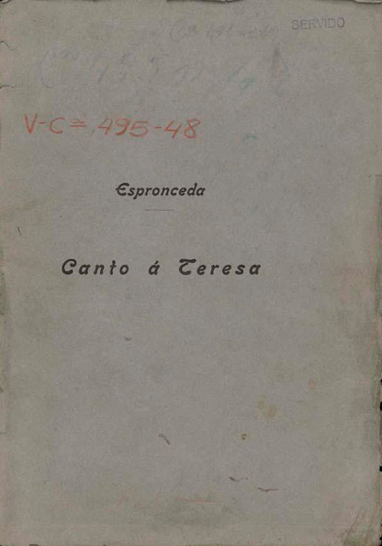 Portada de «Canto a Teresa» por José Espronceda.