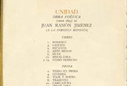 Índice impreso de «Unidad».