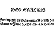Colofón del «Canzionero de las obras de Juan del Enzina» (Salamanca, 1496)