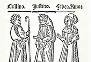 Xilografía de la «Égloga de Cristino y Febea» de Juan del Encina (s. a.)