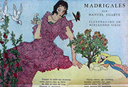 Reproducción de un madrigal de Manuel Ugarte de los años 20, con ilustración de Alejandro Sirio (Fuente: Archivo General de la Nación, Argentina, Legajo Manuel Ugarte 2232)