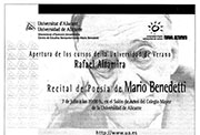 Recital de poesía de Benedetti en los Cursos de Verano (2003)