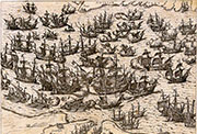 «La Armada Invencible», atribuido a Frans Hogenberg, 1588.