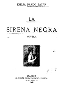 Portada de «La sirena negra», Madrid, M. Pérez Villavicencio, Editor, 1908 (Fuente: Biblioteca Digital Hispánica).