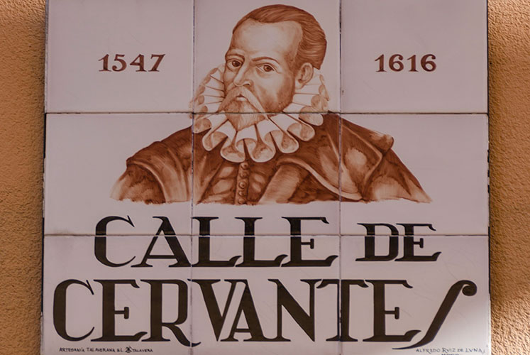 Placa de la calle de Cervantes. © Memoria de Madrid, Ayuntamiento de Madrid.