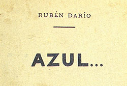 Cubierta de la primera edición de Azul de Rubén Darío, Valparaíso, Imprenta y Litografía Excelsior, 1888