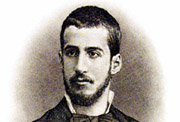 Marcelino Menéndez Pelayo, con 22 años, como Catedrático. Grabado de Bartolomé Maura.