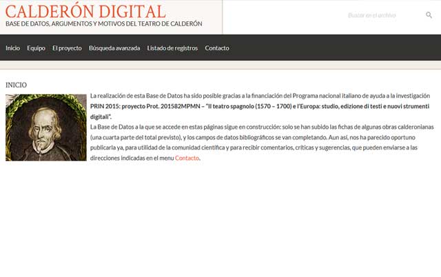 Calderón digital. Base de datos, argumentos y motivos del teatro de Calderón