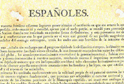 Manifiesto del rey Fernando VII a los españoles, 10 de marzo de 1820. Fuente: Wikimedia Commons.