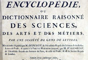 <em>Encyclopédie, ou dictionnaire raisonné des sciences, des arts et  des métiers...</em> Portada.