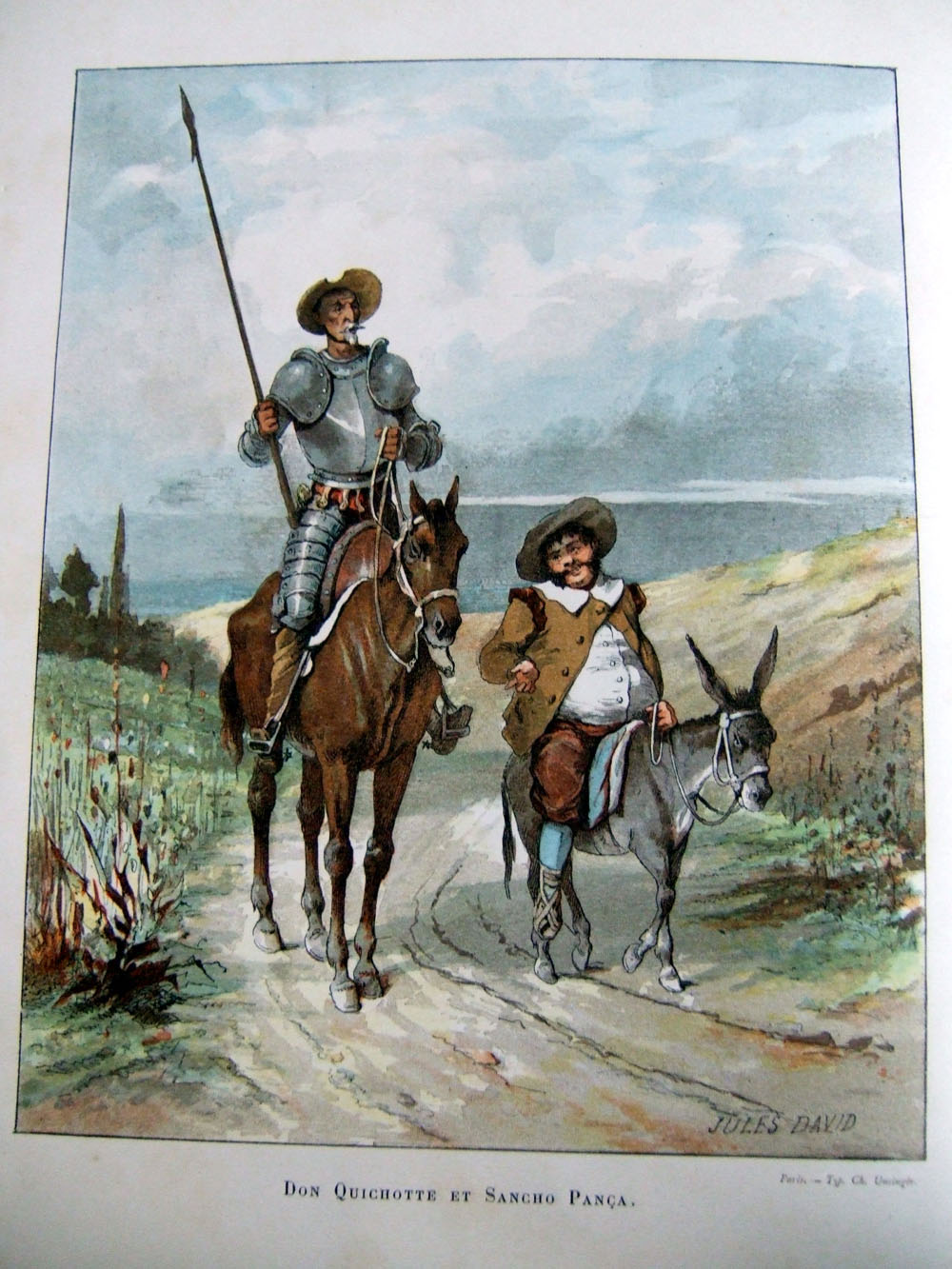 Salida de don Quijote y Sancho en busca de aventuras. Don Quijote y Sancho  Panza en busca de... - Banco de imágenes del «Quijote» (1605-1915) - QBI