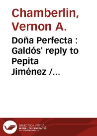 Doña Perfecta : Galdós' reply to Pepita Jiménez