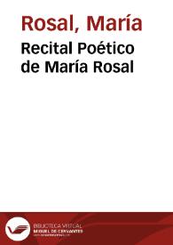 Recital Poético de María Rosal
