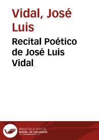 Recital Poético de José Luis Vidal