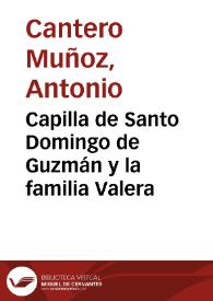 Capilla de Santo Domingo de Guzmán y la familia Valera