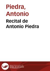 Recital de Antonio Piedra
